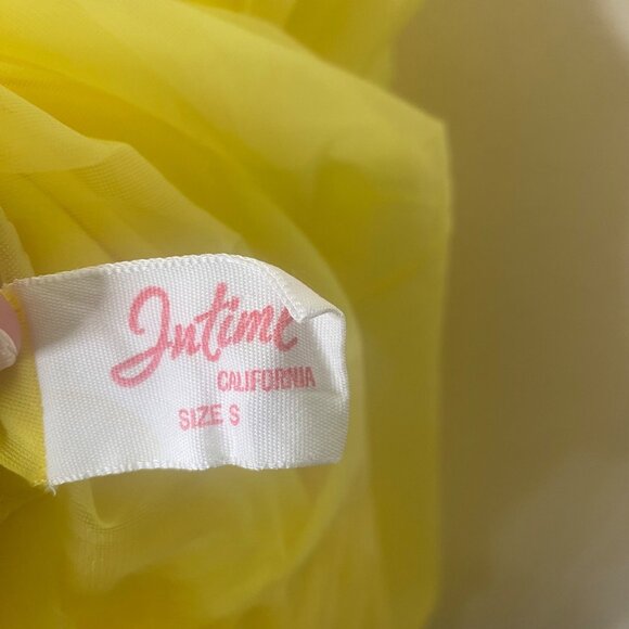 Vintage Intime California Yellow Nightgown & Robe Set Size S Chiffon Bell Sleeve - Picture 7 of 16